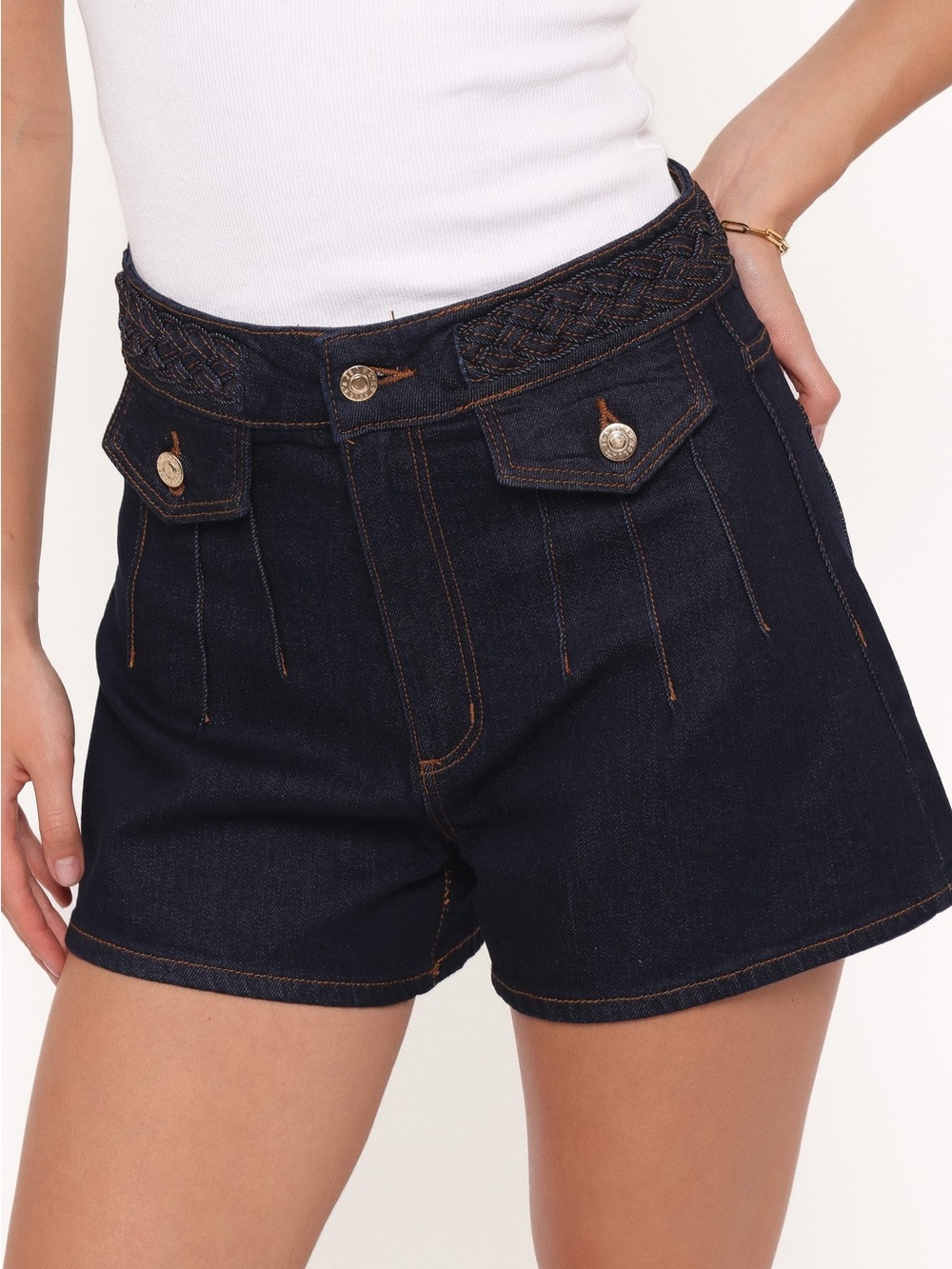 Rolla’s Mirage Madame Braid High Rise Denim Shorts NWT 30